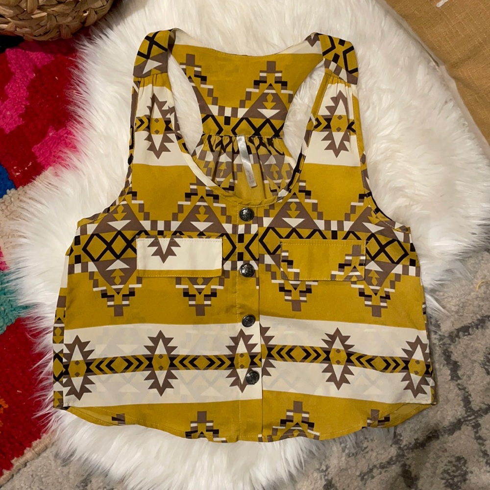 Mustard Yellow Western Aztec Cowboy Tank 💛 | Medium